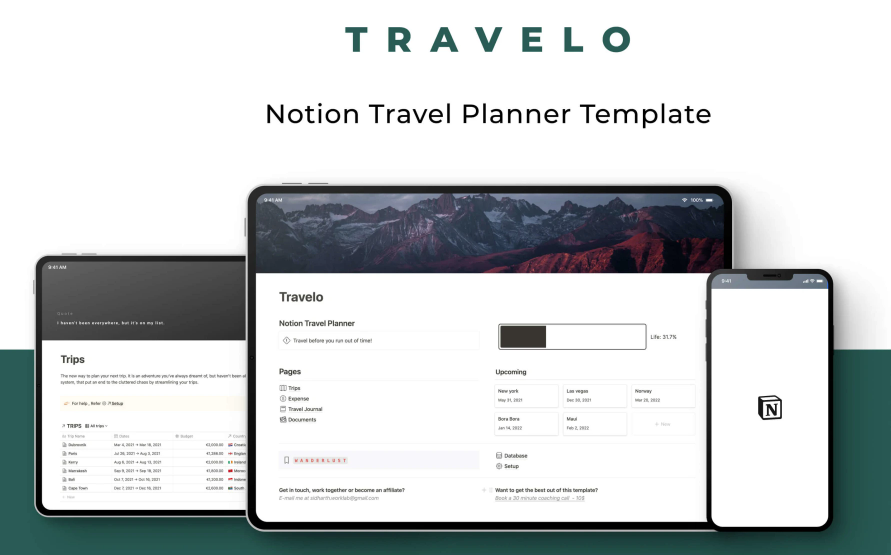 travel planning template